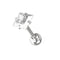 316L Tragus Bar with Clear Square Gem Top Stud