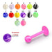 UV Pink Labret with Marble UV Ball (Pack of 10) - Monster Piercing