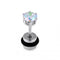 316L Surgical Steel Aurora Borealis Colour CZ Jewelled Fake Ear Plug with Drum