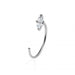 925 Sterling Silver Jewelled Marquise Cut Claw Set Open Hoop Nose Ring - Monster Piercing