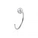 925 Sterling Silver Jeweled Flower Set Open Hoop Nose Ring - Monster Piercing