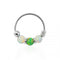 925 Sterling Silver AB with Green Opal Bead in Center Nose Hoop Ring