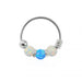 925 Sterling Silver AB with Dark Blue Opal Bead in Center Nose Hoop Ring - Monster Piercing