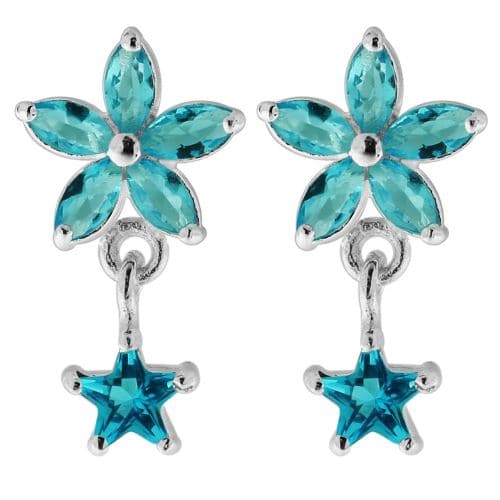 Jewelled Flower Filigree with Star Ear Ring - Monster Piercing