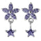 925 Sterling Silver Jewelled Flower Filigree with Star Ear Ring