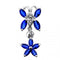 925 Sterling Silver Butterfly Flower Dangling Belly Ring