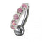 925 Sterling Silver Jewelled Non-Moving Reverse Belly Curve