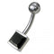 925 Sterling Silver Jewelled Non Moving Belly Ring