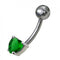 925 Sterling Silver Fancy 5MM Gem Stone Titanium Non-Moving Belly Ring