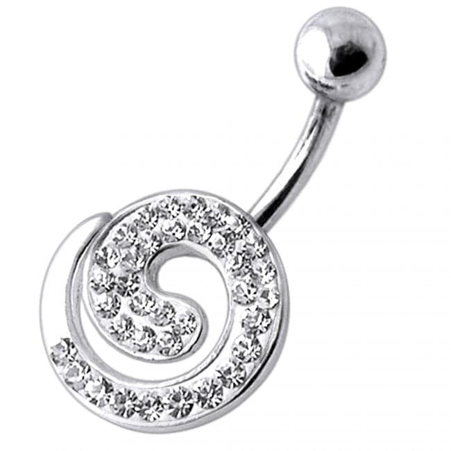 Spiral Silver Belly Ring Twisted Silver Elegance