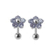 925 Sterling Silver Jewelled Daisy Ear Stud - Monster Piercing
