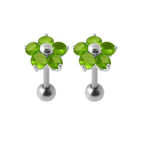 925 Sterling Silver Jewelled Daisy Ear Stud - Monster Piercing