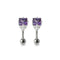 925 Sterling Silver Jewelled Square Ear Stud