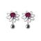925 Sterling Silver Jewelled Flower Stud