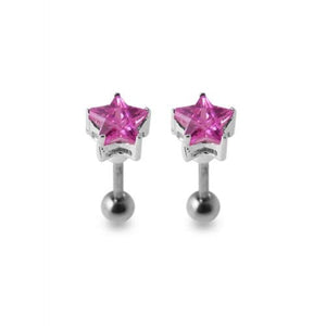 925 Sterling Silver Star Jewelled Ear Stud
