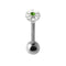 925 Sterling Silver Jewelled Zenia Flower Tongue Ring