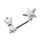 316L Surgical Steel Crystal Tie Bow with Star Surface Dermal Anchor