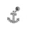 316L Surgical Steel Casting Mirco-Jewelled Anchor Cartilage Stud