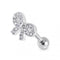 316L Surgical Steel Clear Gem Bow Top Cartilage Ear Stud