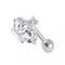 316L Surgical Steel Crown Clear Gem Top Ear Stud