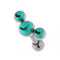 316L Surgical Steel Tri Turquoise Stones Ear Stud